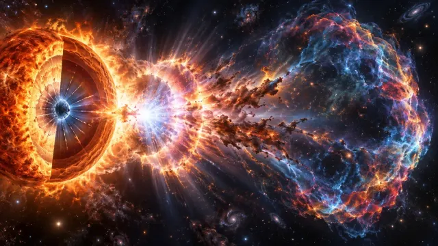 Del colapso del núcleo a la onda de choque: cómo nace el remanente de una supernova