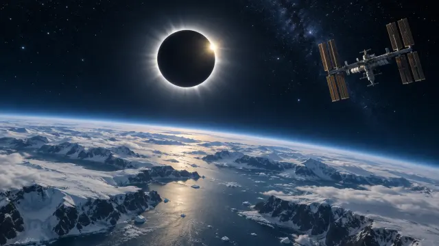 El cielo hoy: un eclipse en 2026 y una instantánea de la Estación Espacial
