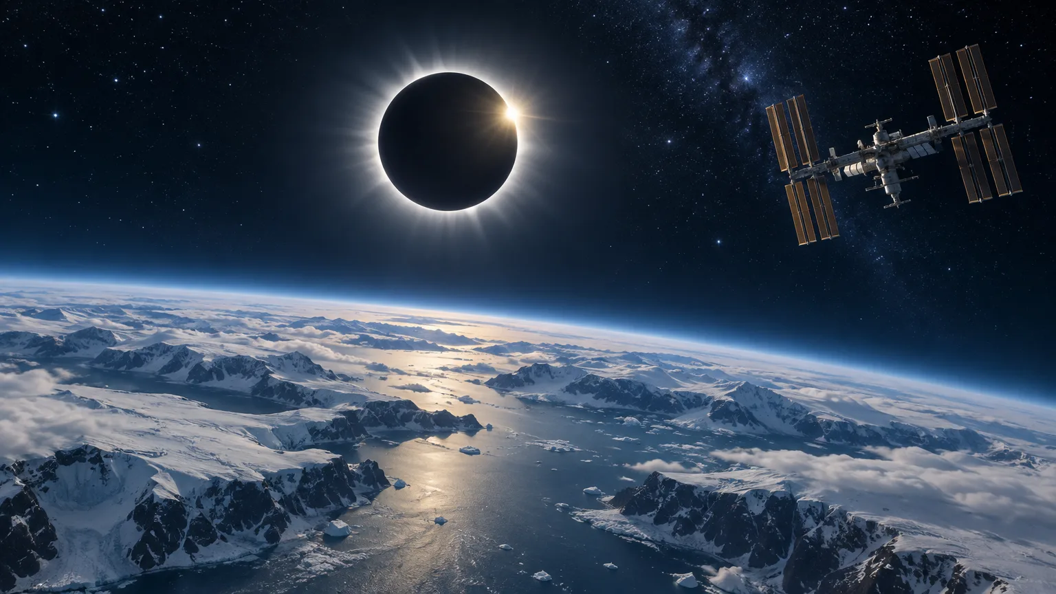 El cielo hoy: un eclipse en 2026 y una instantánea de la Estación Espacial