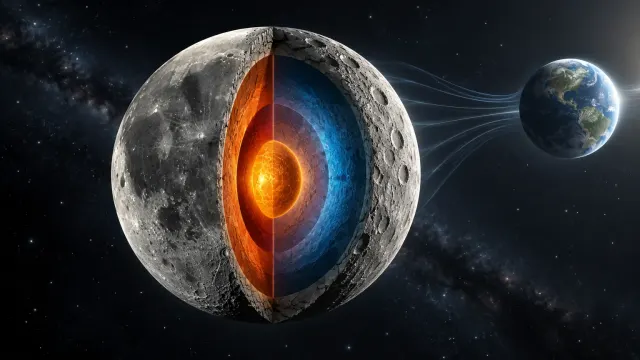 GRAIL detecta una respuesta desigual del interior lunar a las mareas