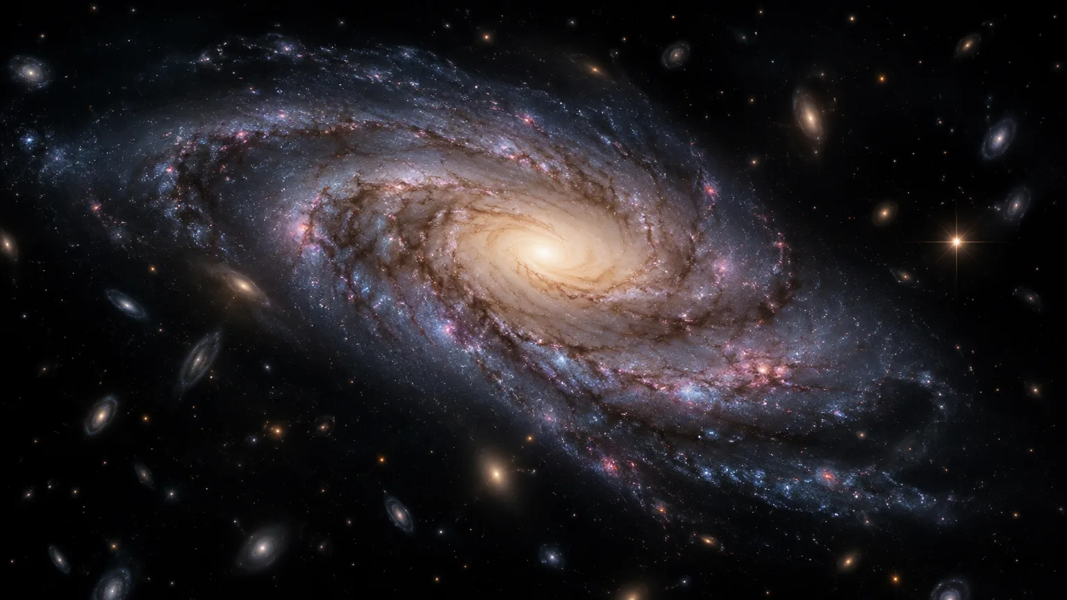 Hubble observa una galaxia espiral con un aspecto engañosamente tranquilo