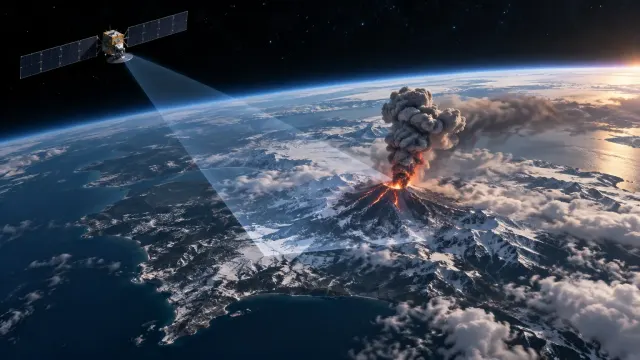 NISAR capta en imágenes la erupción de un volcán ruso