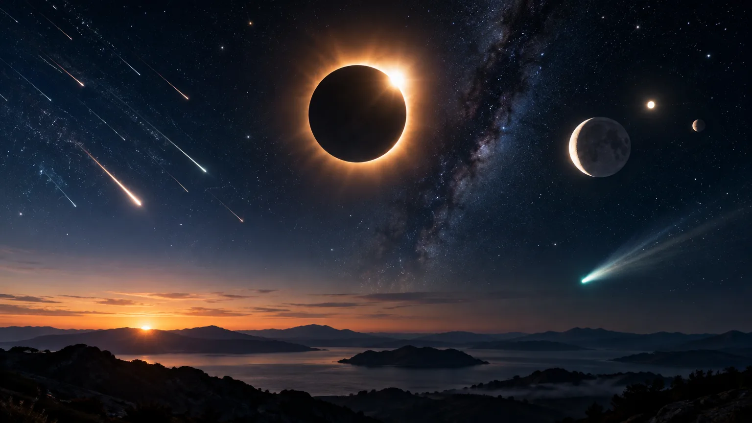 Qué mirar en el cielo de 2026: eclipses, meteoros y encuentros planetarios