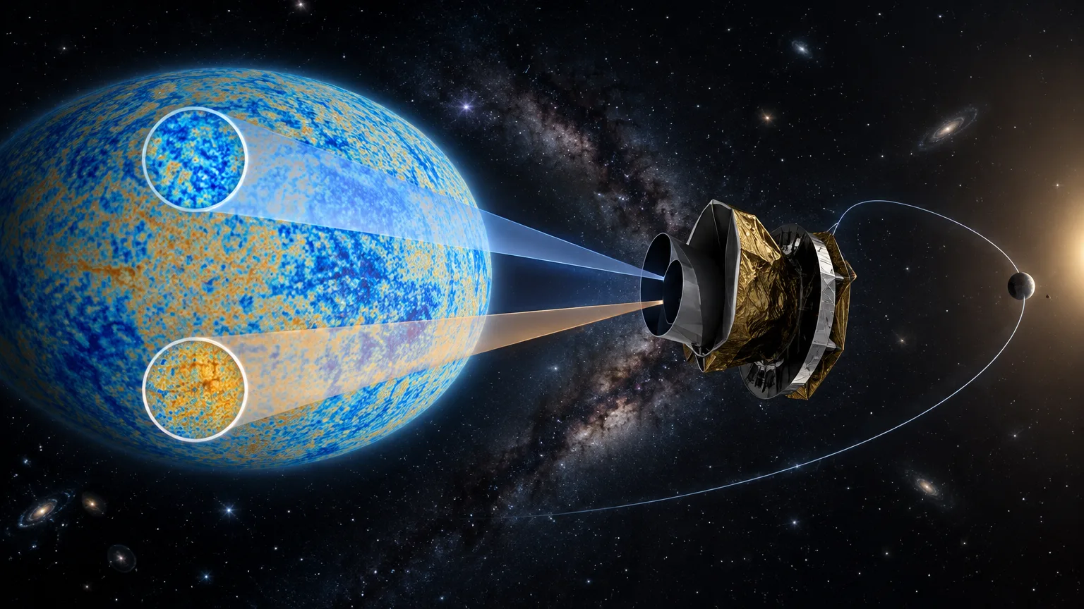 WMAP midió el fondo cósmico comparando dos regiones del cielo: así funcionaba la sonda