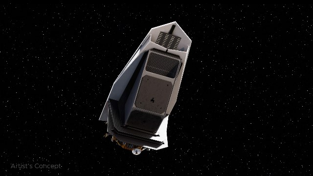Concepto artístico de NEO Surveyor en el espacio. NASA/JPL-Caltech, 2024; no es una fotografía.